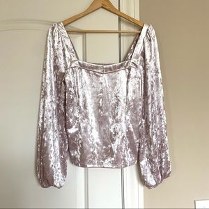 Anthropologie crushed velvet top